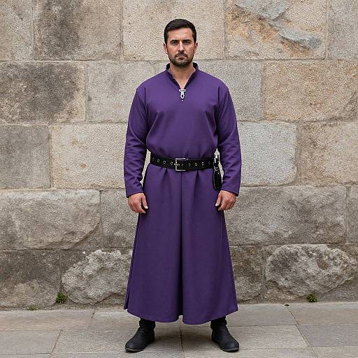 Man in Purple Medieval Costume