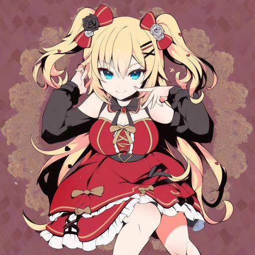 Illustration of Akai haato (gothic lolita), hololive in the style of Ichizen (o tori)