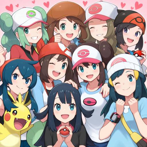 Charming Girls with Poké Balls Together