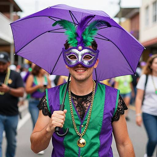 Vibrant Mardi Gras Festival Portrait