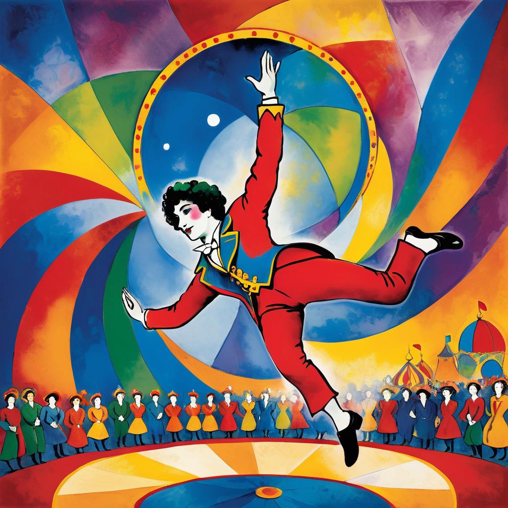 Vibrant Circus Acrobat in Chagall Style