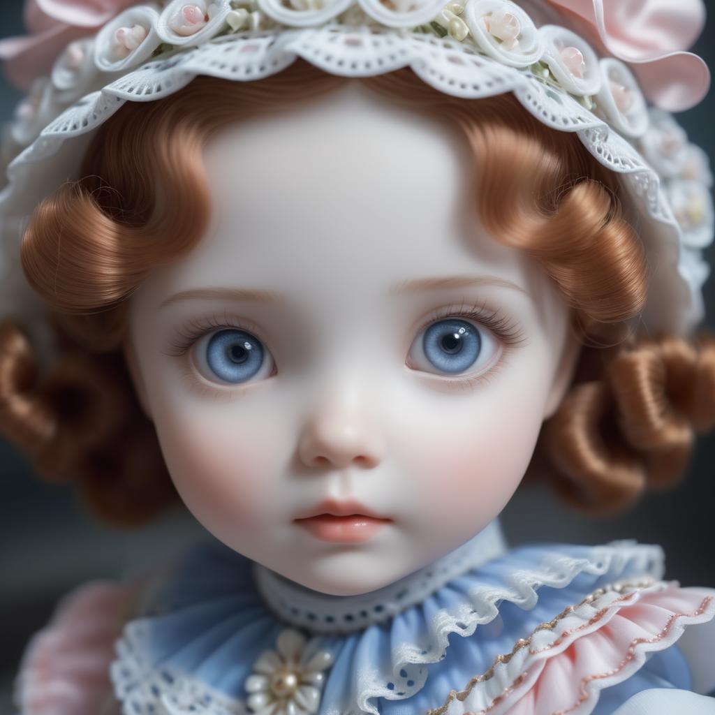 Hyper-Realistic Porcelain Doll Portrait