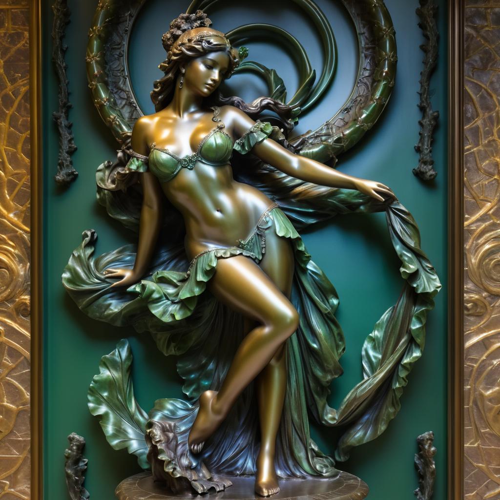 Seductive Nymph: Bronze Patina Beauty