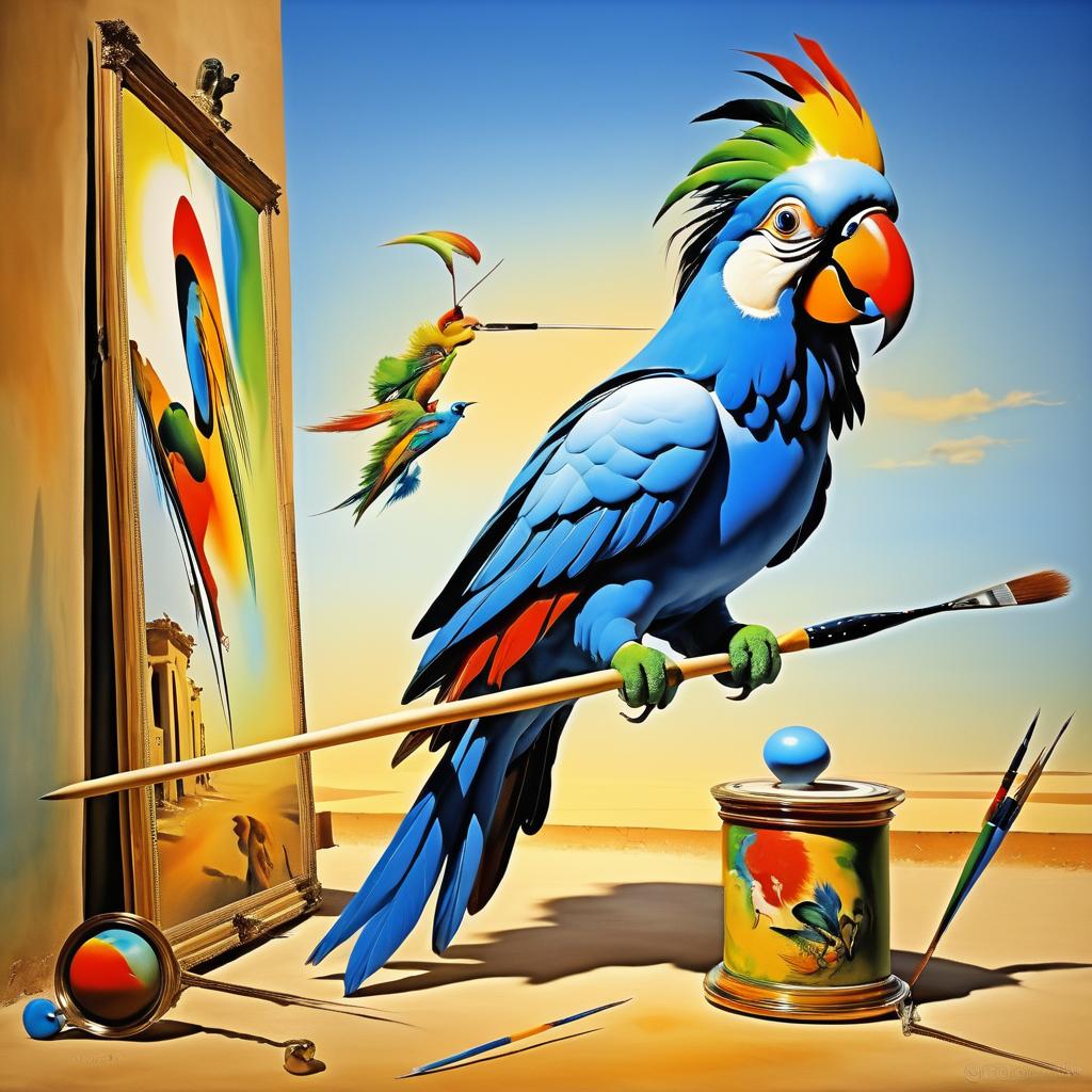 Surreal Parrot Painting by Dali