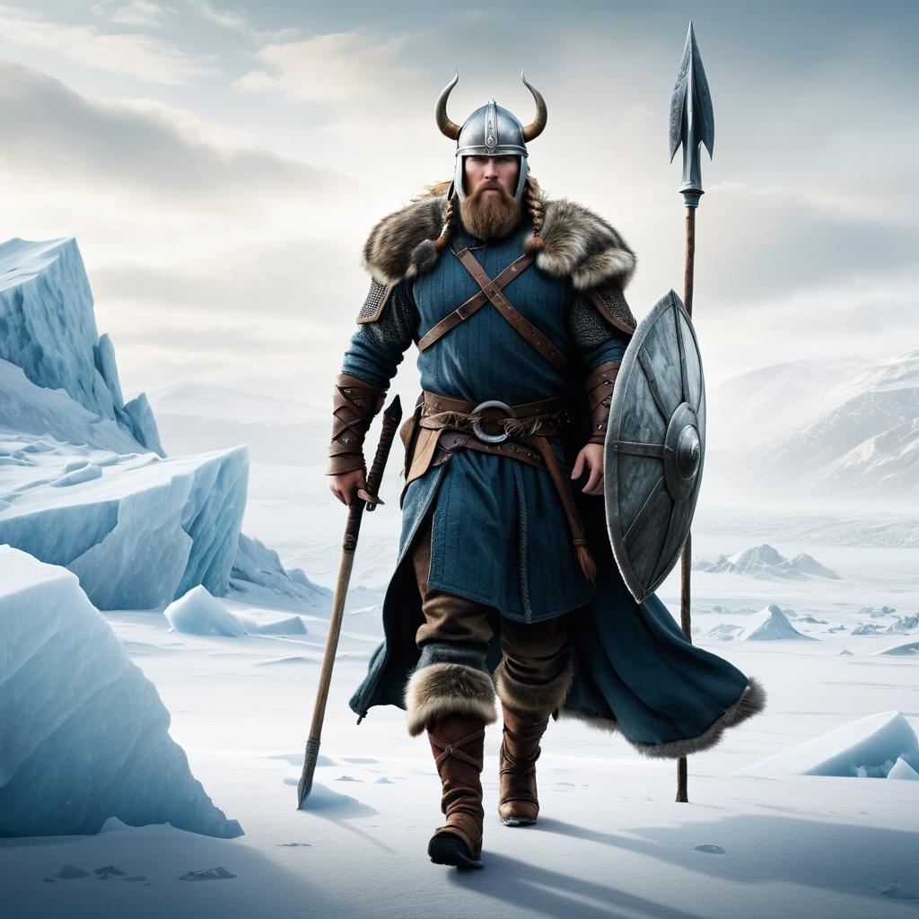 Viking Warrior in Frozen Tundra