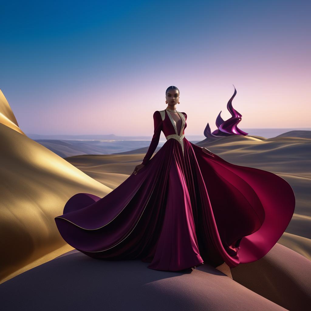 Surreal Fashion in a Dazzling Landscape