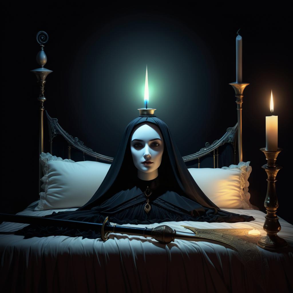 Gothic Candle Face in Dark Aesthetic