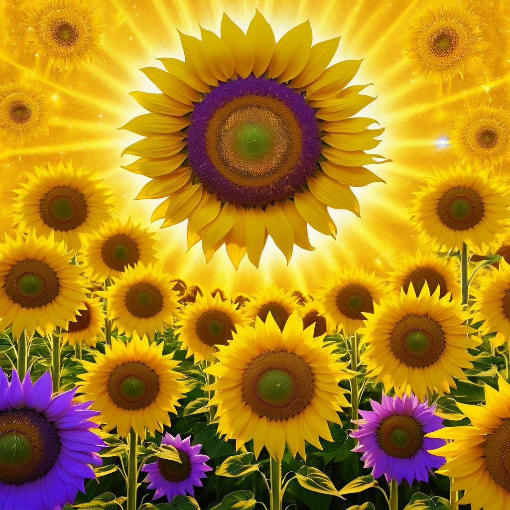 Surreal Sunflower Vision with Angels