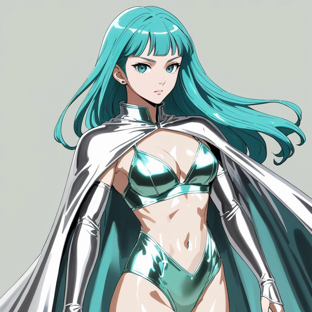 Confident Teal-Haired Alien Princess Design