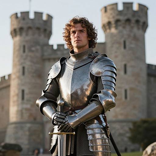 Medieval Knight in Glowing Armor