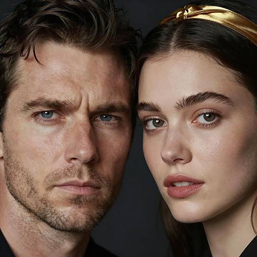 Side-by-Side Portrait of Couple