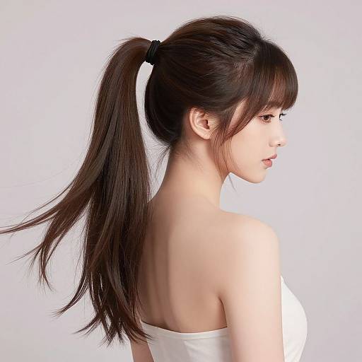 Stylish Young Woman with Ponytail