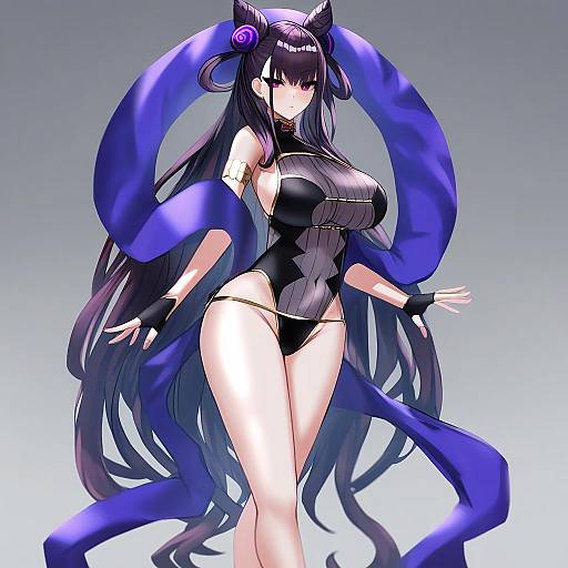 Illustration of Murasaki shikibu (swimsuit rider) (first ascension) (fate), fate/grand order in the style of Ehrrr