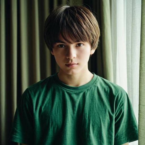 Young Asian Man with Layered Curtain Haircut