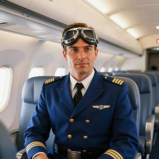 Vintage Airliner Pilot in Cinematic Style