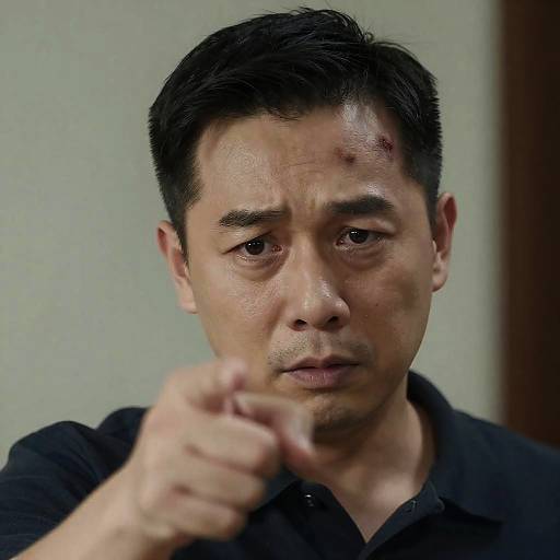 Intense Close-Up of a Worried Man