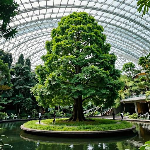 Majestic Tree on Elevated Grass Platform