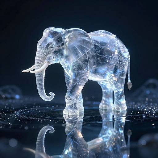 Luminous Crystalline Elephant in Stardust