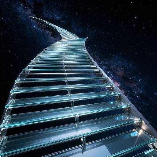 Futuristic Glass Infinity Stairs