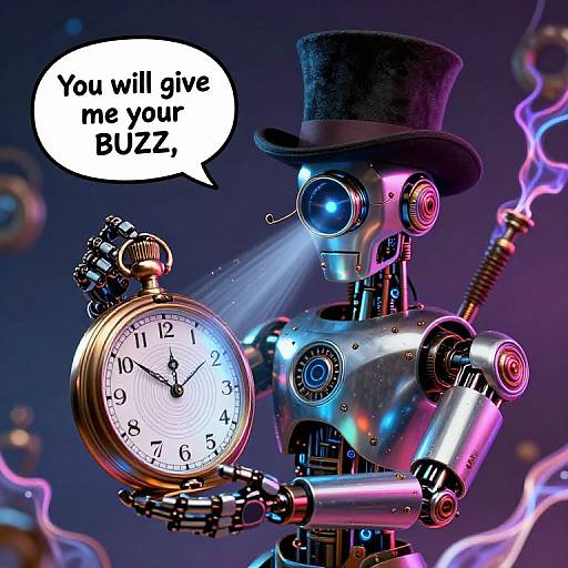 Steampunk Robotic Hypnotist with Pocket Watch