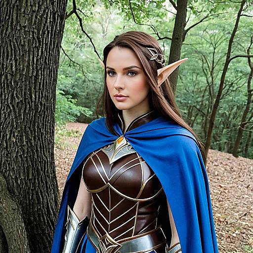 Enchanting Elf Girl in Armor Cosplay