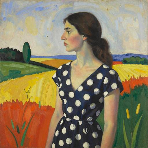 Contemplative Woman as Landscape Collage