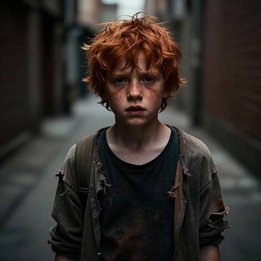 Gritty Portrait of Ugly Ginger Boy