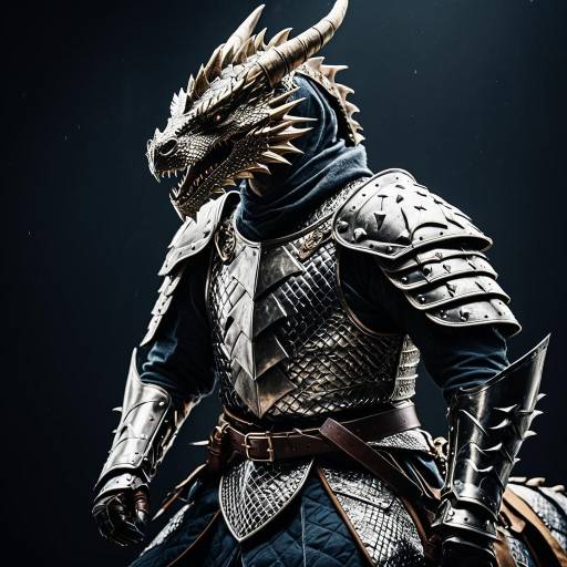 Courageous Dragon Rider in Detailed Armor
