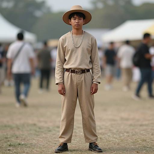 Festival Outfit with Boy Outdoors