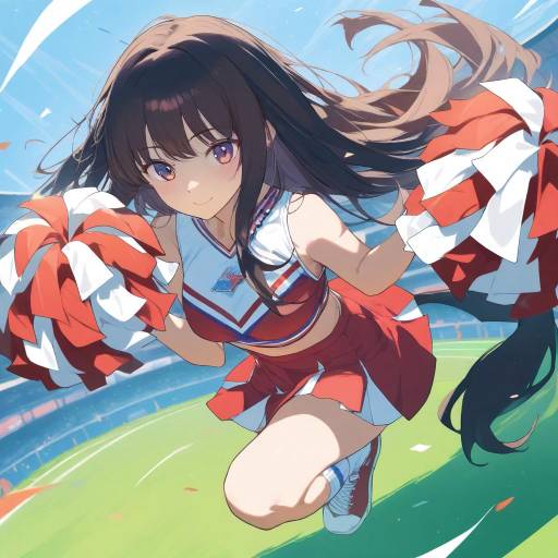 Dynamic Cheerleader in Action