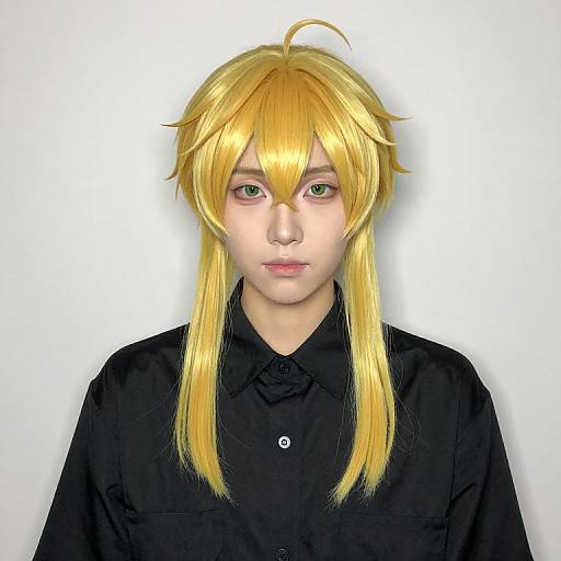 Yellow Mullet Wig Portrait