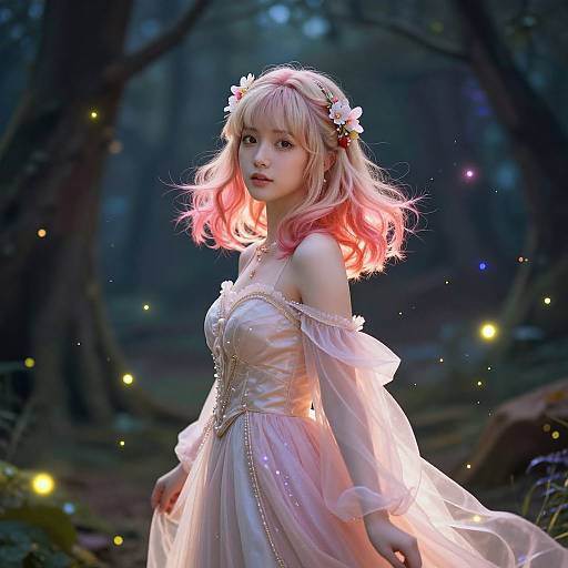 Strawberry Blonde Fantasy Forest Character