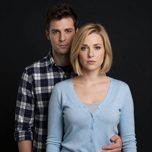 Couple Portrait on Black Background