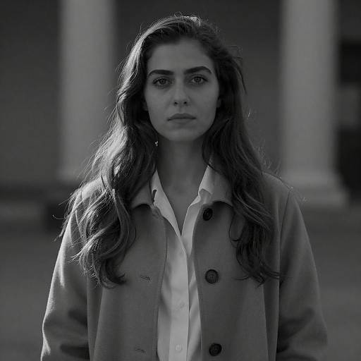 Backlit Black-and-White Portrait of a Woman