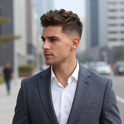 Textured Haircut Stylish European Man