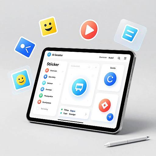Futuristic AI Sticker Generator Interface