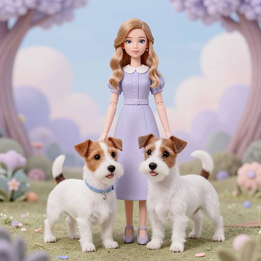Enchanted Woman and Starry Jack Russell