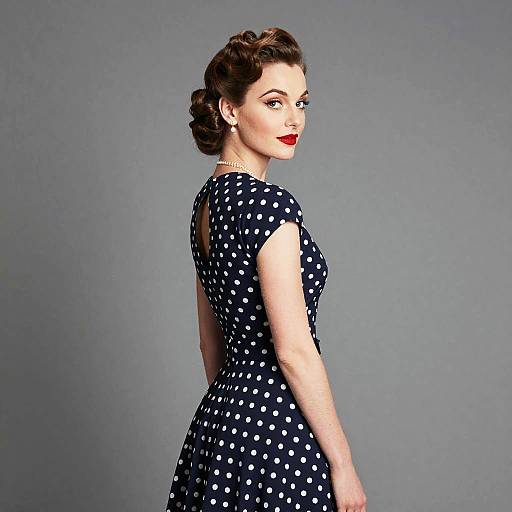 Vintage Fashion Model with Low Bun Hairstyle