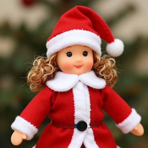 Female Santa Claus Doll in Red Coat