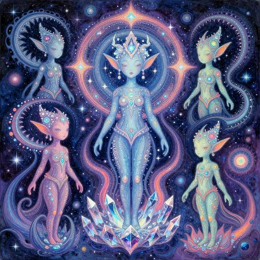 DMT Elves in Cosmic Dreamscape