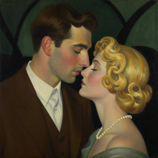 Intimate Art Deco Portrait of Couple