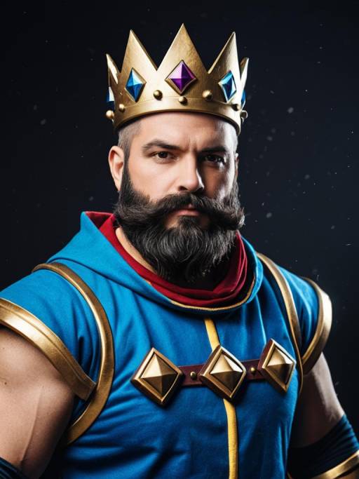 Man in Clash Royale King Costume