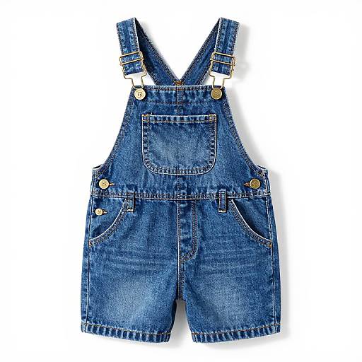 Toddler Blue Denim Dungaree Shorts