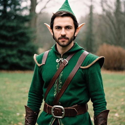Man in Elf Costume Outdoors Portrait