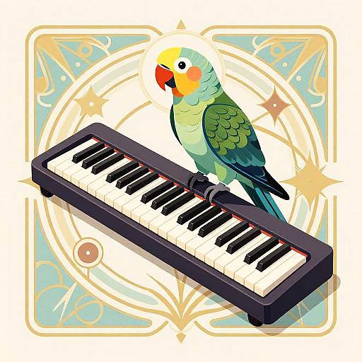 Art Nouveau Parrot Synth Design