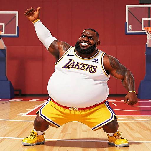 Exaggerated Cartoon LeBron James