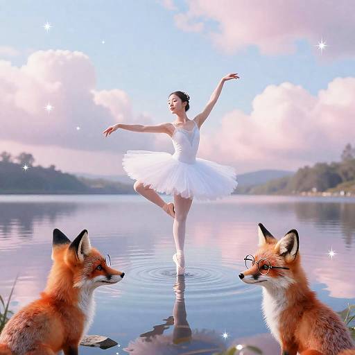 Whimsical Ballerina on Crystal Lake