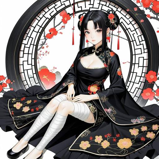 Anime Girl in Traditional Chinese Dress