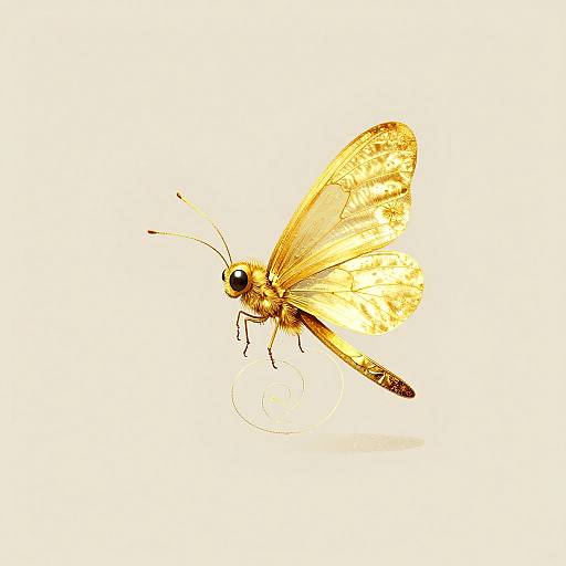 Whimsical Golden Firefly Muse Illustration
