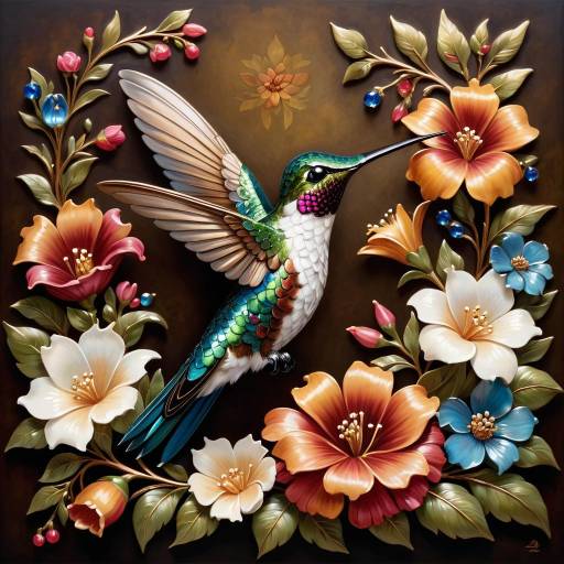 Regal Hummingbird Adorned with Jewelry